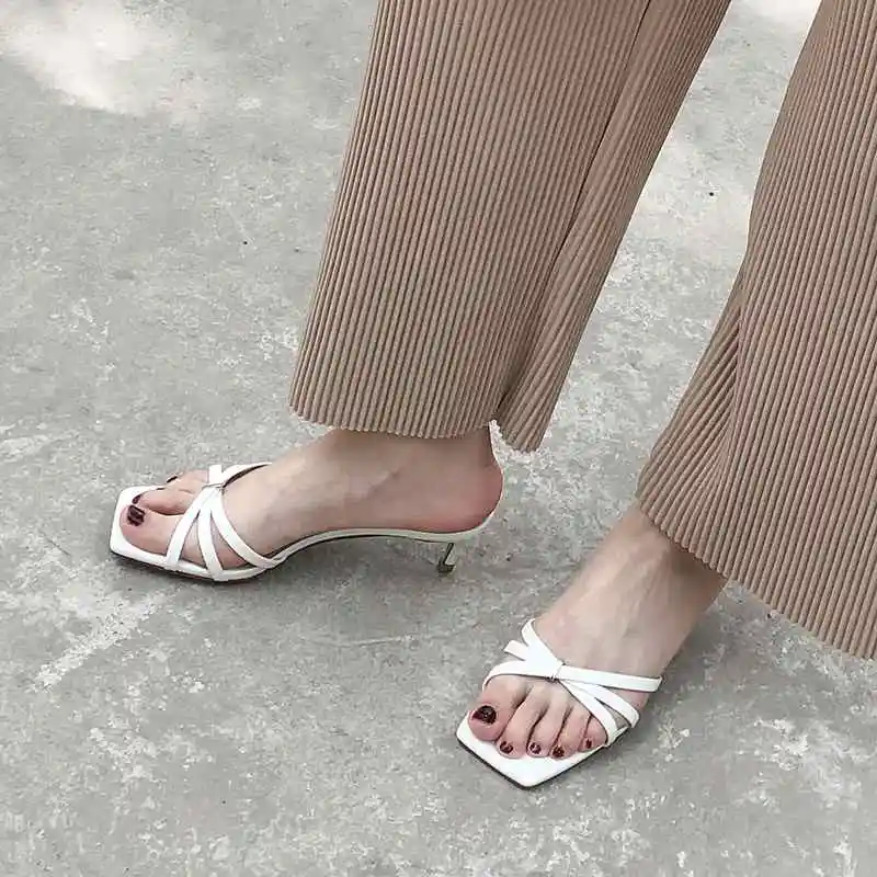 Krazing Pot sukienka prawdziwej skóry Med obcasy Gladiator randki Peep Toe letnie buty marki Vintage Design śliczne kobiety sandały L13