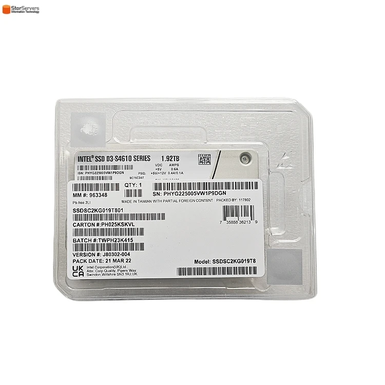 Original 2.5 in 6gb/s 1.92 TB SATA SSDs Solid State Drives SSDSC2KG019T801