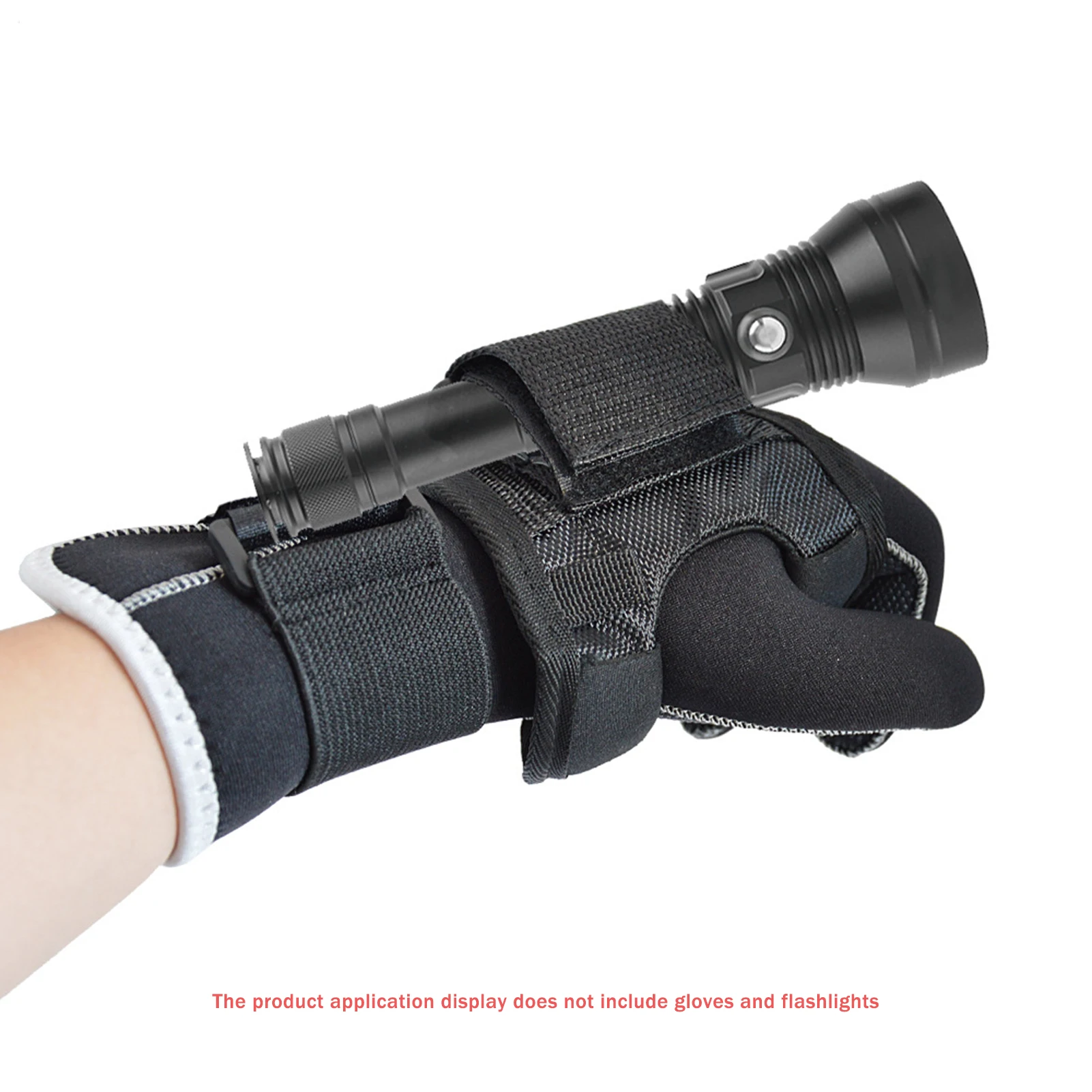 Adjustable Scuba Diving Wrist Strap Hands-Free Submarine Flashlight Holder Glove Suitable for Outdoor Diving Accessory