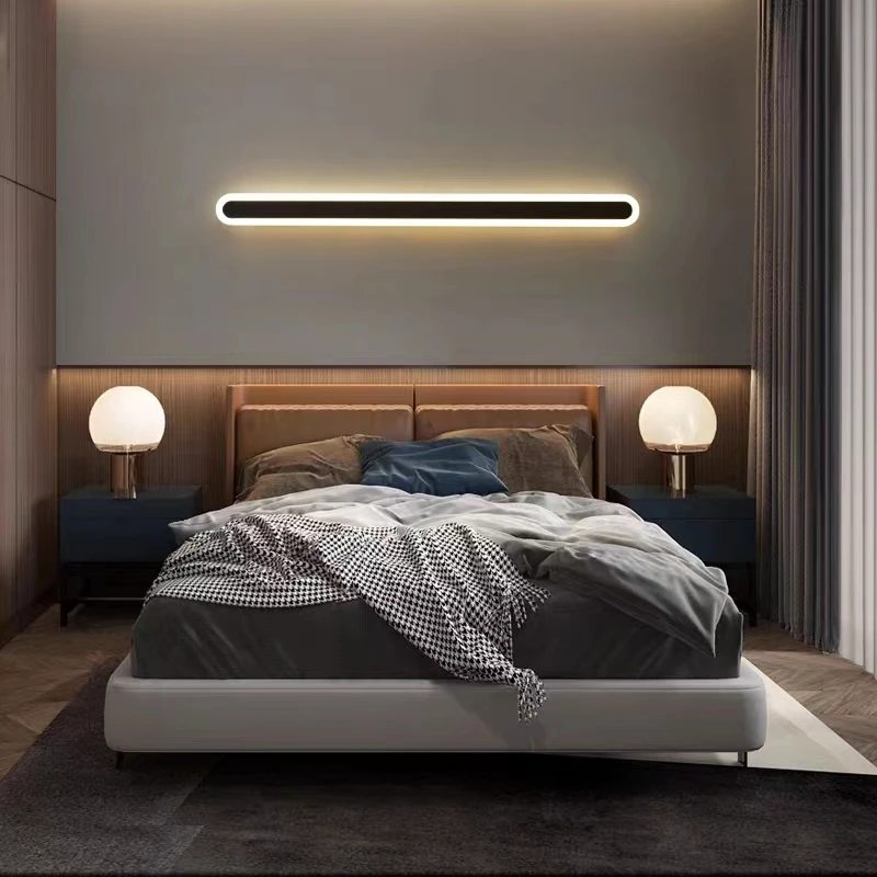 Nordic LED Long Strip Wall Lamp Indoor Lighting Home Living Room Corridor Bedroom Decoration Balcony Sconces Lights