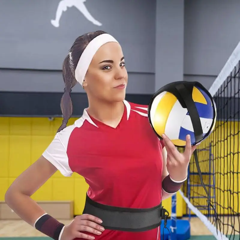 Volleyball Practice Equipment Solo Spiking Serving Trainer Portable Volleyball Training Elastic Band With Adjustable Belt For