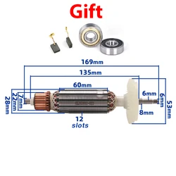 AC220-240 Rotor Armature Anchor Stator Coil Replacement for Bosch GWS7-100 7-100T/ET GWS7-125/125T/ET Angle Grinder Accessories