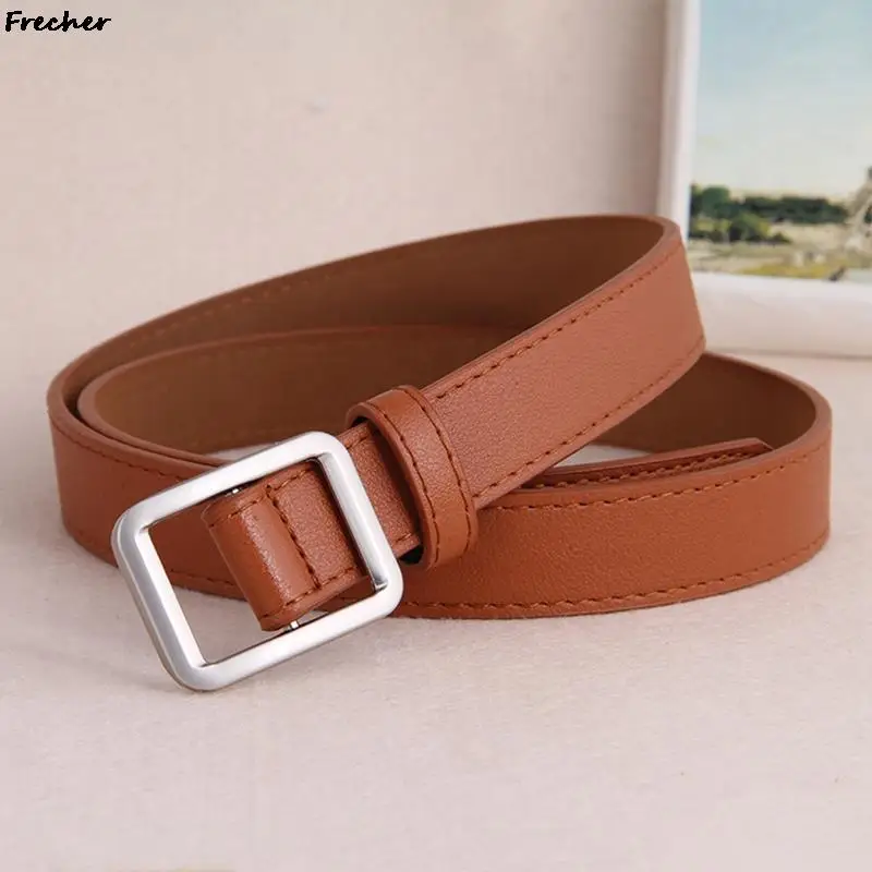 

Fashion Women Versatile Leather Belt Jeans Belts Metal Buckle Waistband Clothing Accessories Cowboys Trousers Pants Adjust Decor