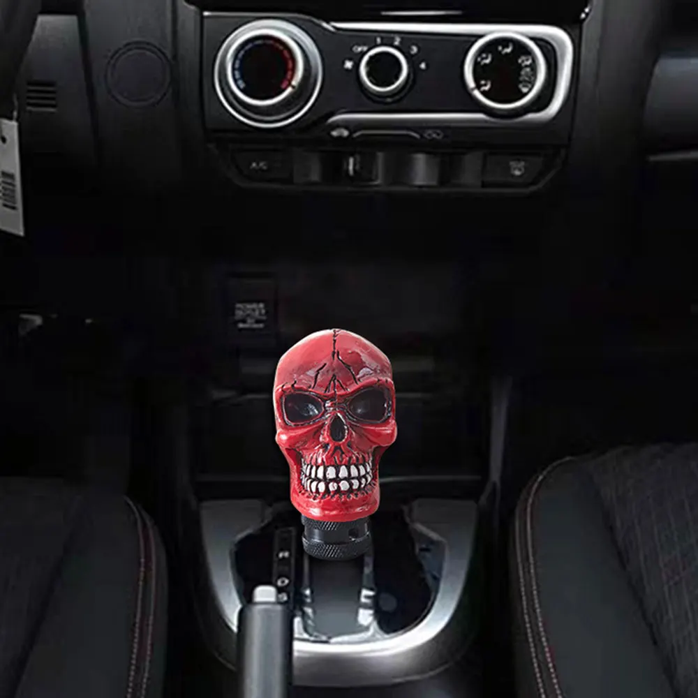 Universal Skull Head Manual Car Gear Shift Knob Automatic Gearbox Shifter Lever Change Stick Handle Cover Halloween Styling