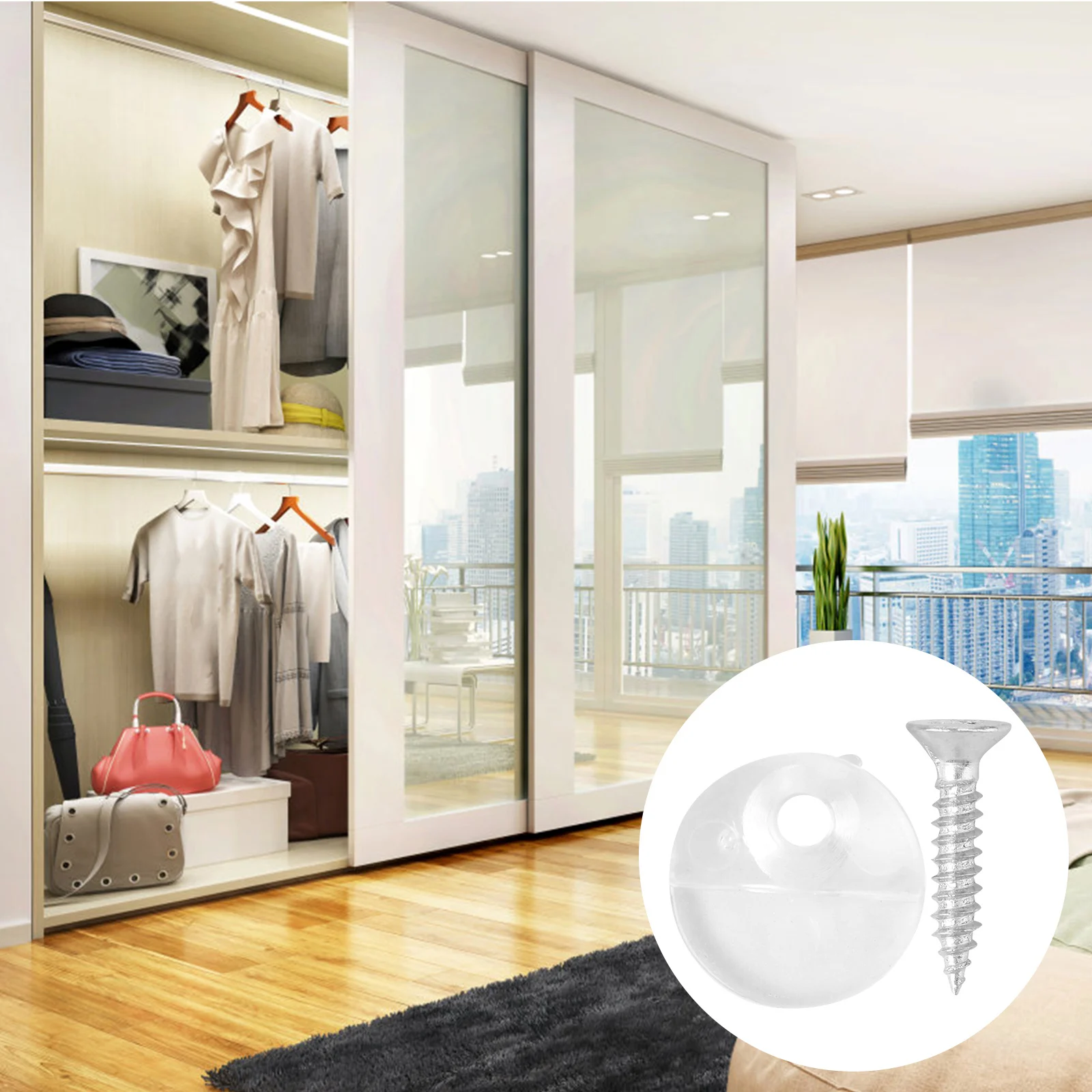 

20Pcs Glass Door Mounting Clips Strong Hold Mirror Clips for Wood Acrylic Panels Wall Closet Installation Hardware