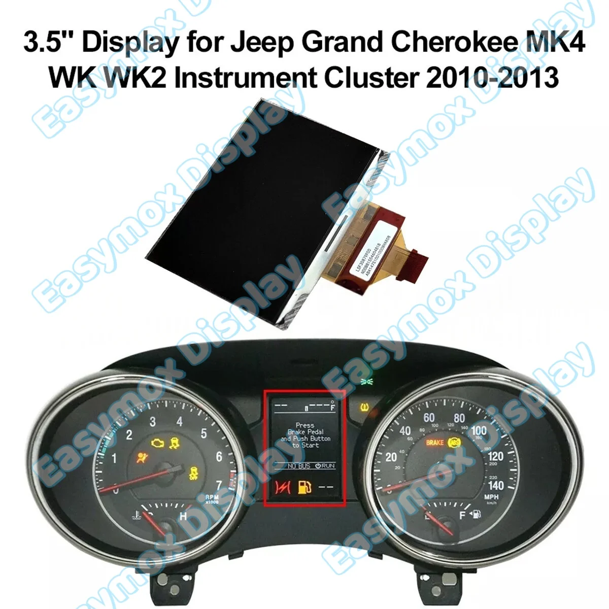 

3.5" L5F30879P00 Speedometer LCD Display for Jeep Grand Cherokee SRT8 Laredo 2011-2013 Instrument Cluster Dashboard Screen