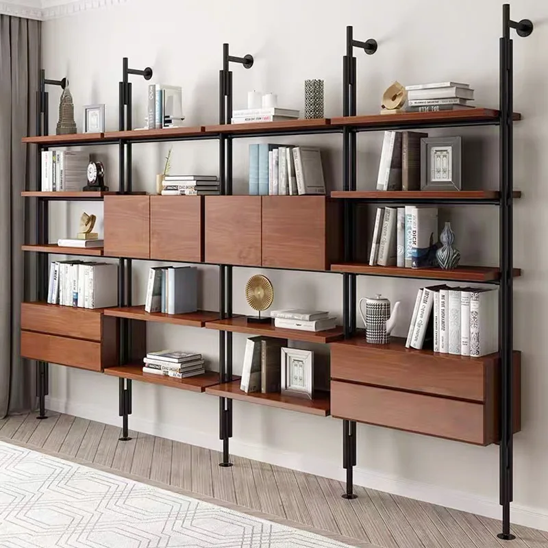 

Minimalist bookshelf, living room stand tall, shelf against the wall, bookcase display shelf, commercial metal multi-layer shelf