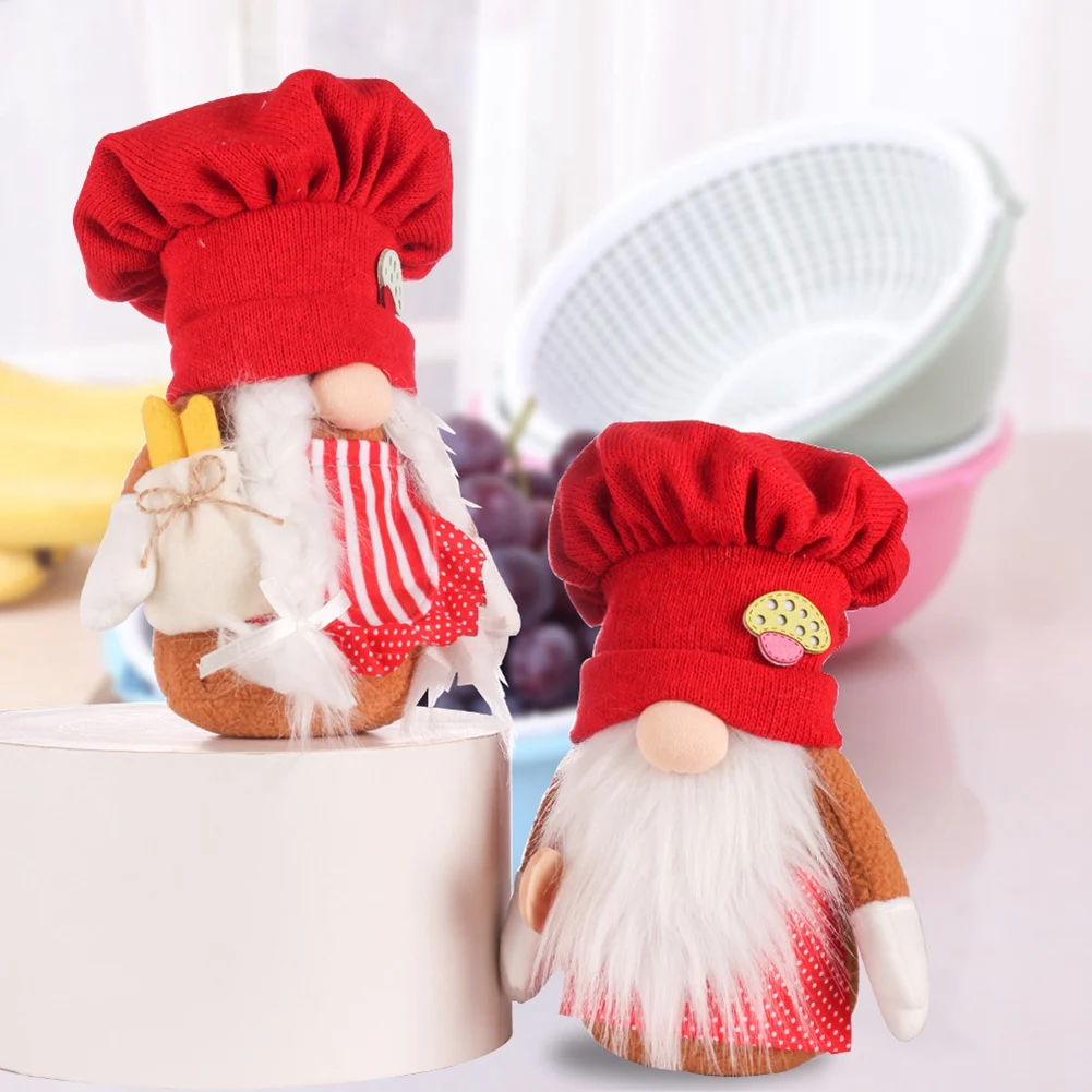 Dekorasi Natal Terbaru Topi Koki Rajut Merah Natal Dekorasi Boneka Rudolph Dekorasi Jendela Rumah