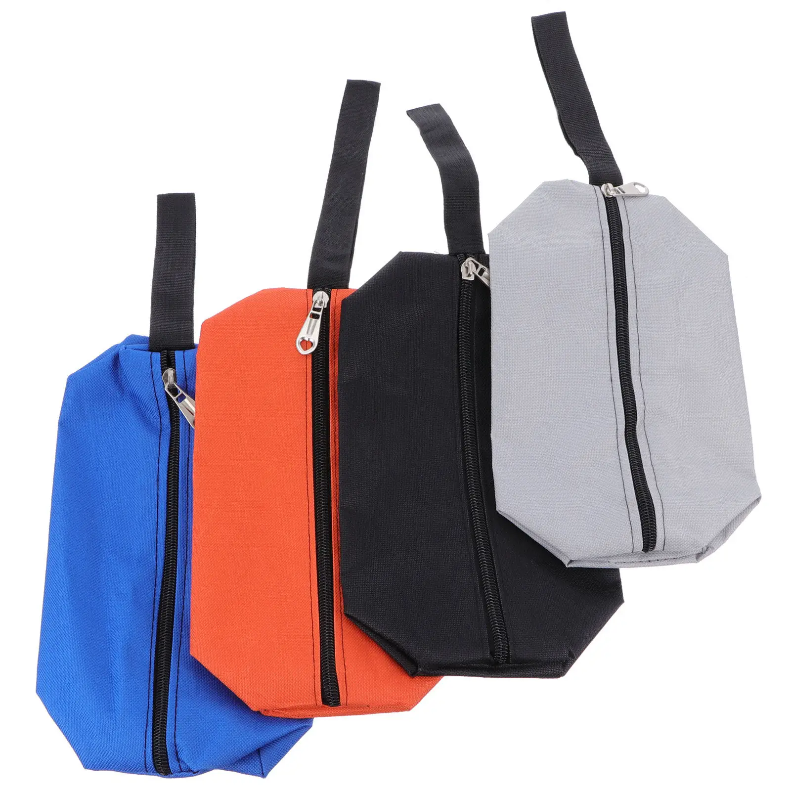 4Pcs Tool Bag Oxford Cloth Waterproof Dirt Resistant Portable Creative Toolkit Large Capacity Zipper Storage Pouch for Metals