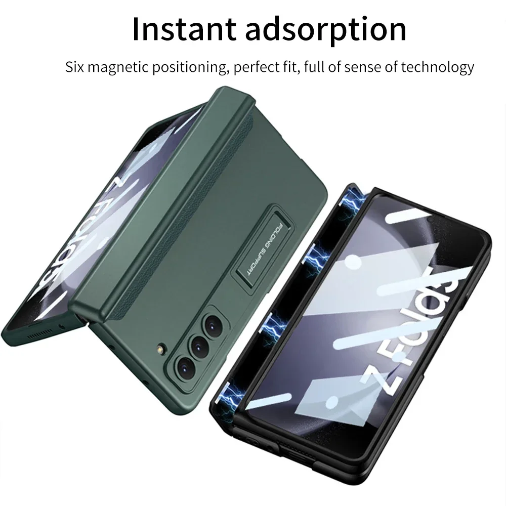 Magnetic Hinge Case For Samsung Galaxy Z Fold 3 4 5 6 Cases All-included Shockproof Hard Case For Z Fold4 Fold5 Fold6 5G Case