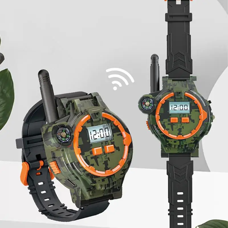 Walkie Talkie Watch Automatic Sleep Interactive Interphone Toy Green Walkie Talkies Watch For Park Travel Camping Adventures