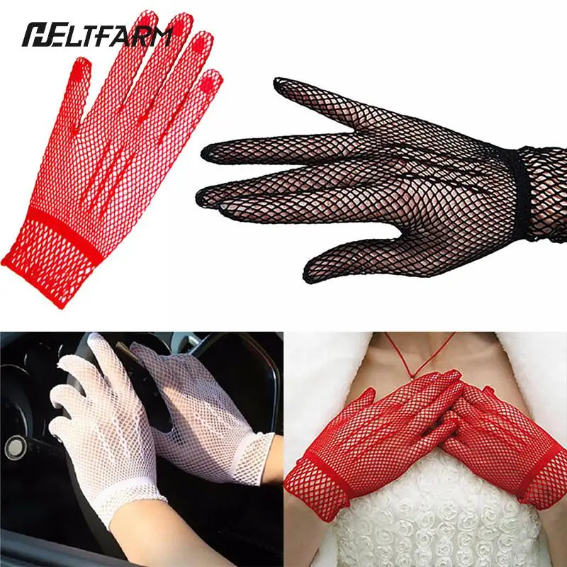 UV-Proof Driving Gloves Mesh Fishnet Gloves Nylon Mesh Solid Thin Summer Women Gloves Mitten Animals Gloves Woman