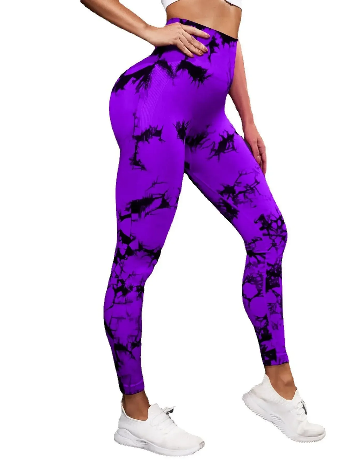 Nova tie dye calças de yoga esporte leggings mulheres sem costura cintura alta push up mulher collants fitness treino leggins roupas ginásio