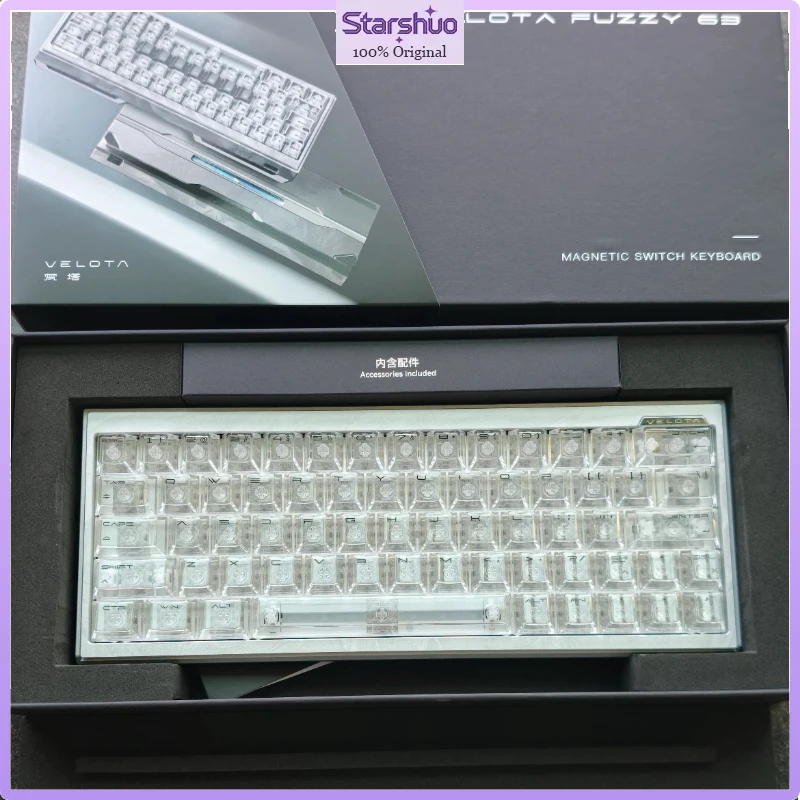 Teclado Mecânico Magnético ATK VELOTA FUZZY 60/63 V2 com Gasket de Liga de Alumínio, Baixa Latência, Personalizável para PC e E-Sports