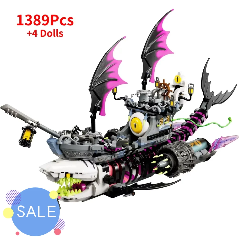 new-fantasy-series-nightmare-shark-boat-71469-building-blocks-and-character-building-blocks-christmas-s-gift-puzzle-model