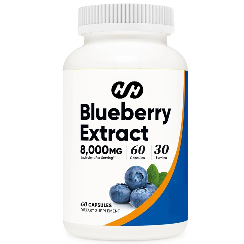 

Blueberry Extract 8000 Mg Strength 60 Capsules - Vegetarian, 160 Mg 50:1 Extract, Gluten Free, Non Genetically Modified