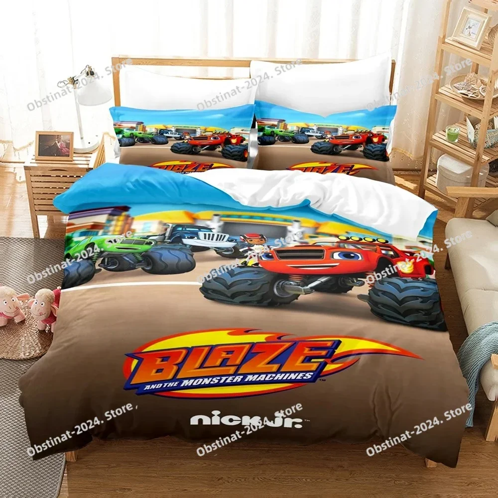

Blaze N Monster Machines Bedding Set Printed single Comforter Quilt Bed Cover Duvet Cover Pillow Case 3 Pieces Kids Adult Size