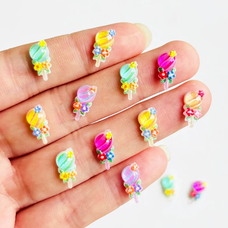 55 pieces of mixed nail resin mini cartoon colored lollipop rhinestones DIY production of nail art 3D decorative jewelry A154