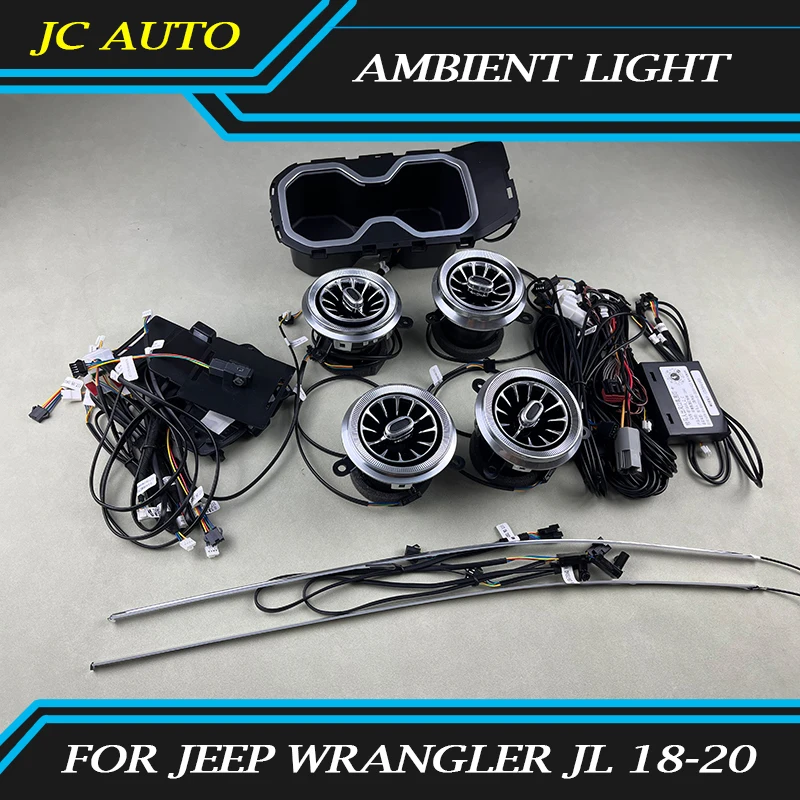 

Car atmosphere lamp For Jeep Wrangler JL 2018-2020 Turbine Outlet LED Front Air Condition Vent Inlet Center Console Ambient Lamp