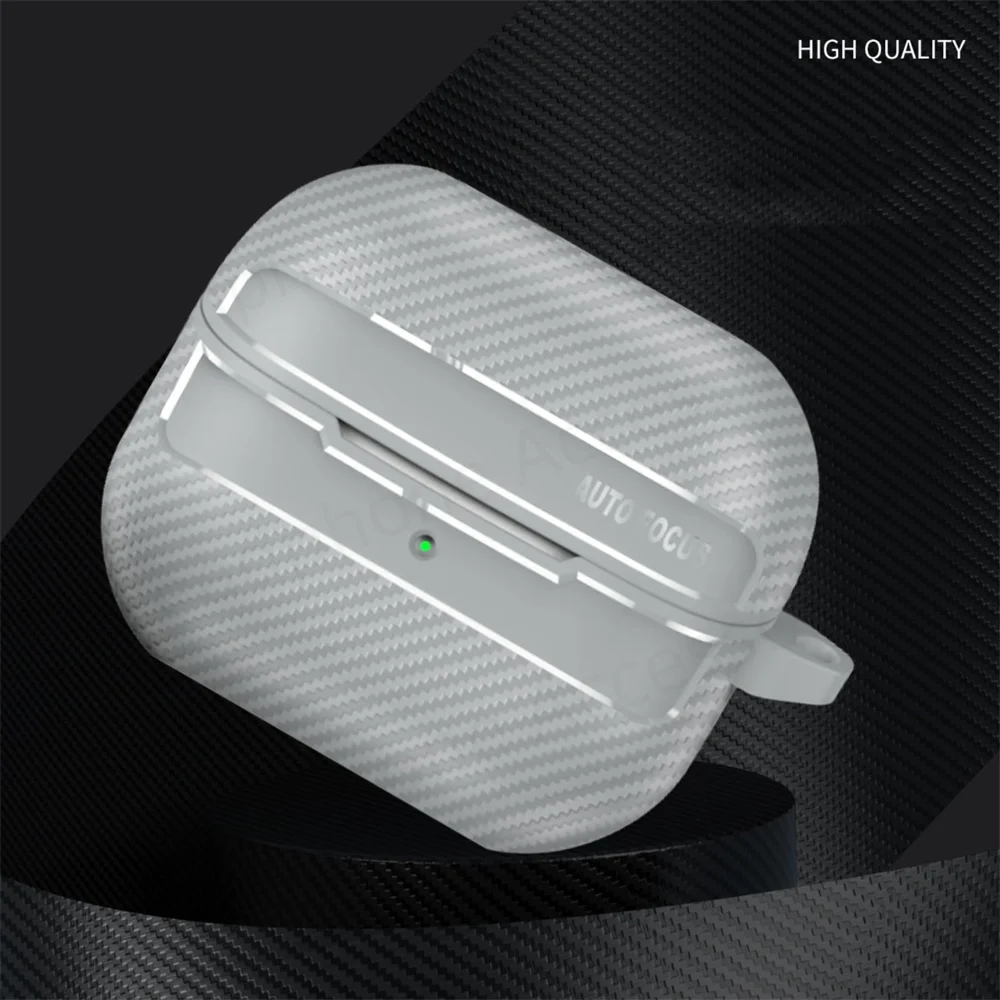 حافظة حماية من ألياف الكربون لسامسونج جالاكسي ، حافظات شحن لاسلكية مقاومة للمسببات مع طقم تنظيف للرجال والنساء ، Buds3 ، Buds3 Pro