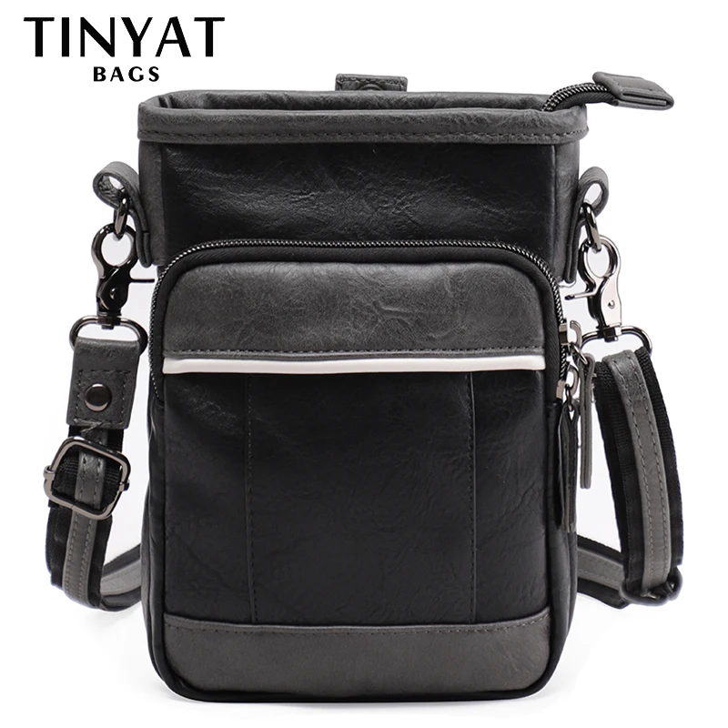

TINYAT Men's Casual Crossbody Bag Large Capacity Shoulder bag Wear Phone Bag Outdoor Hiking Concert for Daily Use Travel Office