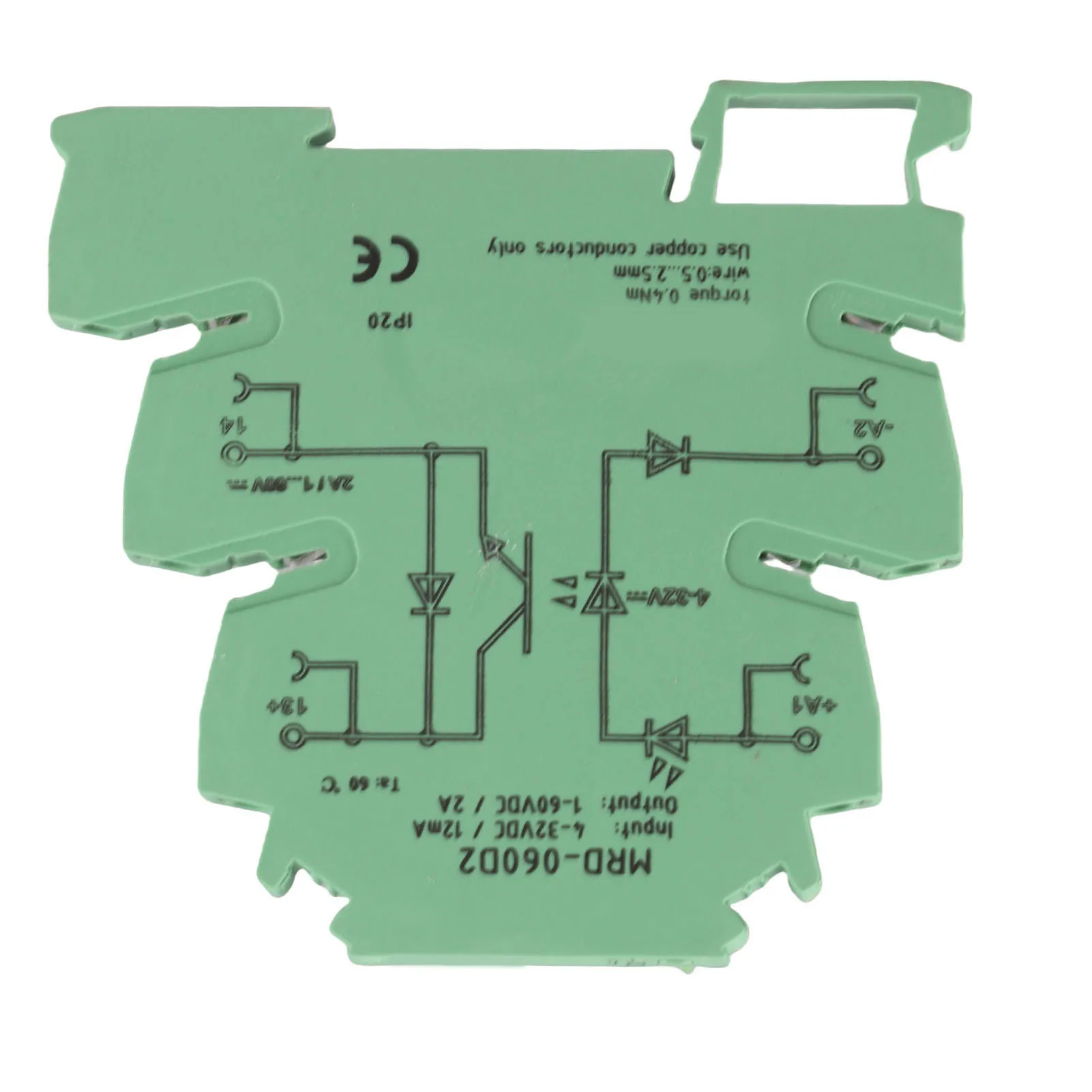 Государственное реле MRD-060D2 Ультратонкий модуль государственного реле 6,2 мм Вход 4-32 В постоянного тока NO Релейный модуль на DIN-рейку Ультратонкое реле