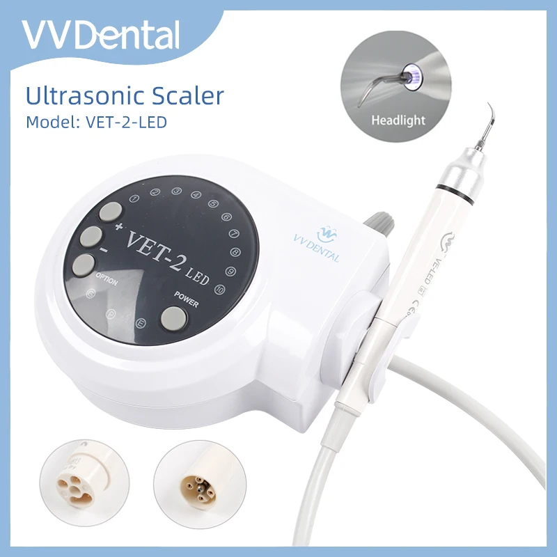 VV Dental Ultrasonic Scaler Machine With LED 5 Tips Remove Tooth Calculus Smoke Stains Teeth Cleaner Oral Care Dental Equipment