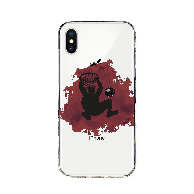 مضحك الكرتون كرة السلة غطاء سيليكون شفاف لابل آيفون 13 12 Mini 11 Pro XS MAX XR X 8 7 6 6S زائد SE الهاتف