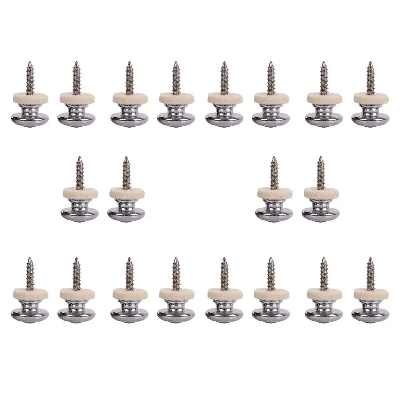 

ABLB-20PCS Wool Copper Guitar Strap Lock Locking Pegs Pins Mushroom Shape End Button For Acoustic Classical Electric Bass