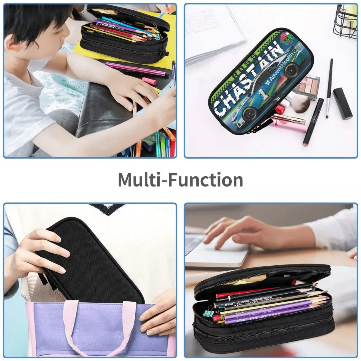 Ross Chastain 1 Big Capacity Pencil Pen Case Office College School Large Storage Bag Pouch Holder Box Organizer