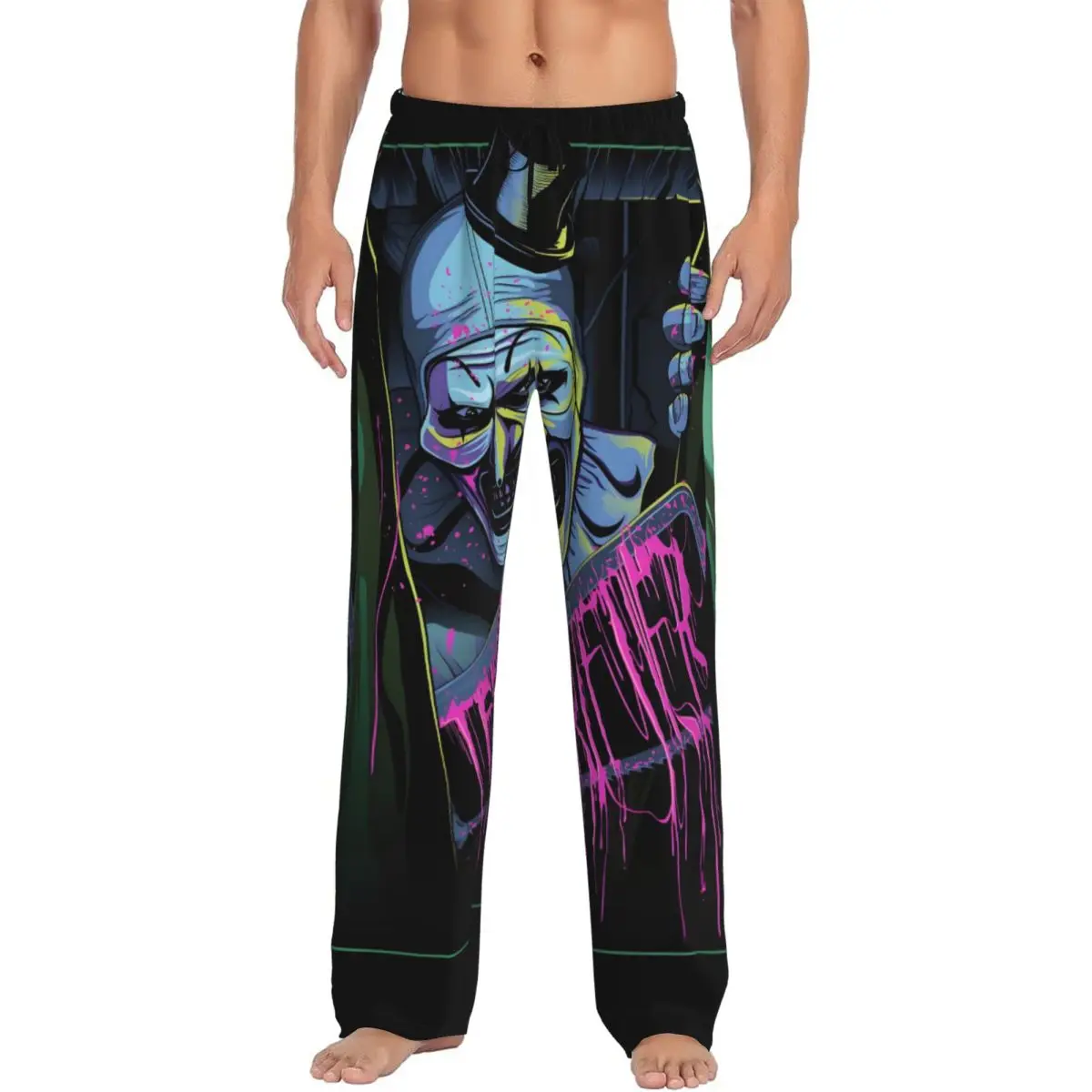 

Custom Printed T-Terrifiers Horror Movie Pajama Pants Men's Sleep Sleepwear Bottoms with Pockets