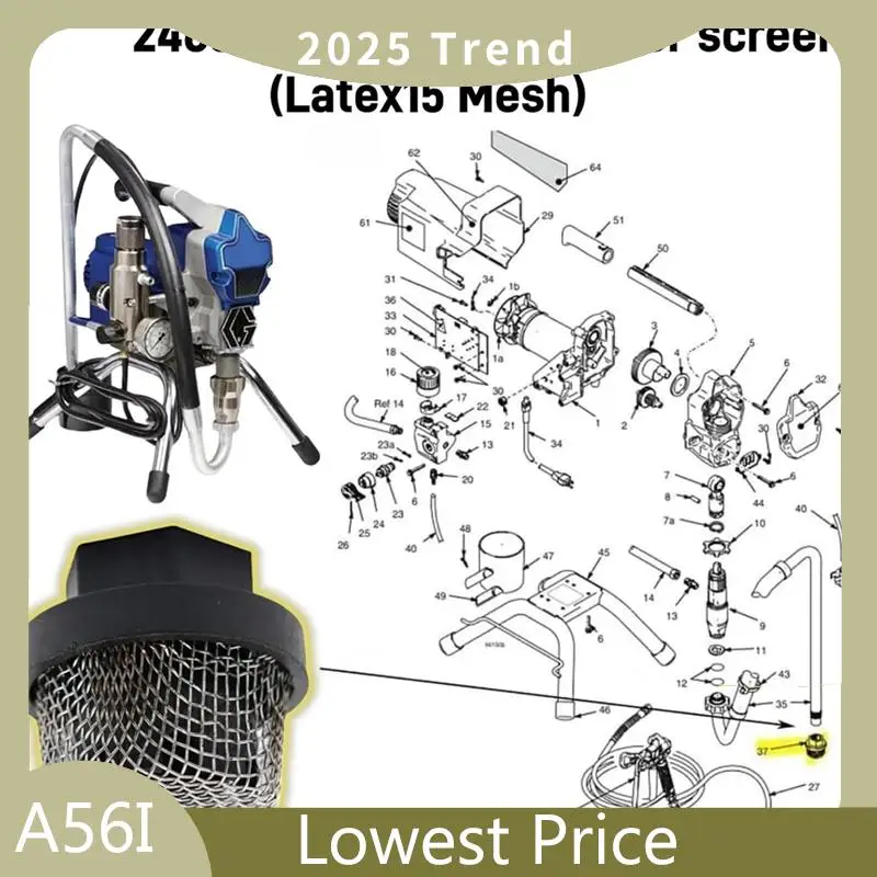 ABDD (1+4Pk)244194 Pump Repair Packing Kit&246385 7/8 Inch UNF Inlet Strainer Screen Replacement Kit For 390 395 490 495 595