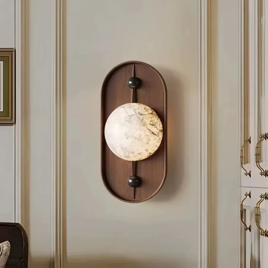 

Nordic Marble Wall Lamp Saving Energy Suitable for Study Pantry Bedroom Mural Design Retro Interior Gloss Hanging