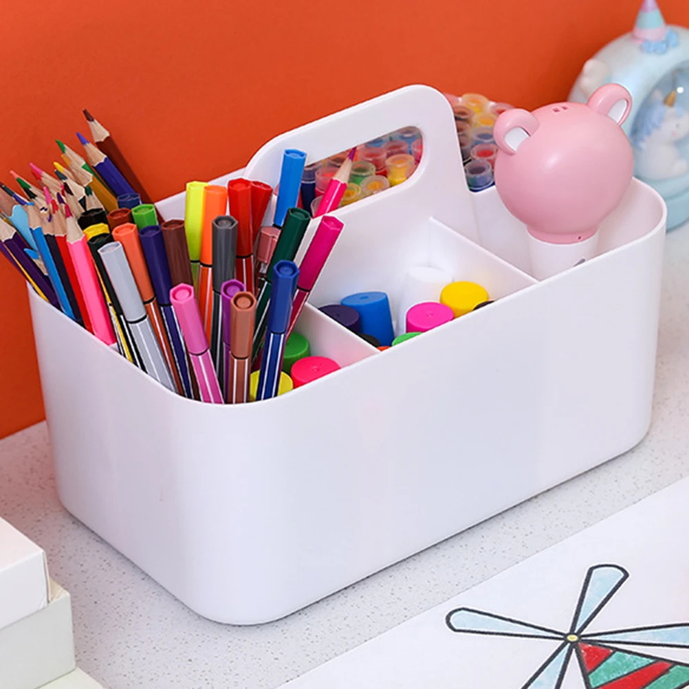 

Portable Stationery Storage Box Organizer PP Container Kids Classroom Art Supply Holder Painting Tool Holder Split
