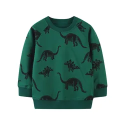 Jumping Meters 2-7T Dinosaurs Baby Boys Girls Sweatshirts For Autumn Spring Kids Long Sleeve Hooded Toddler Clothing Shirts
