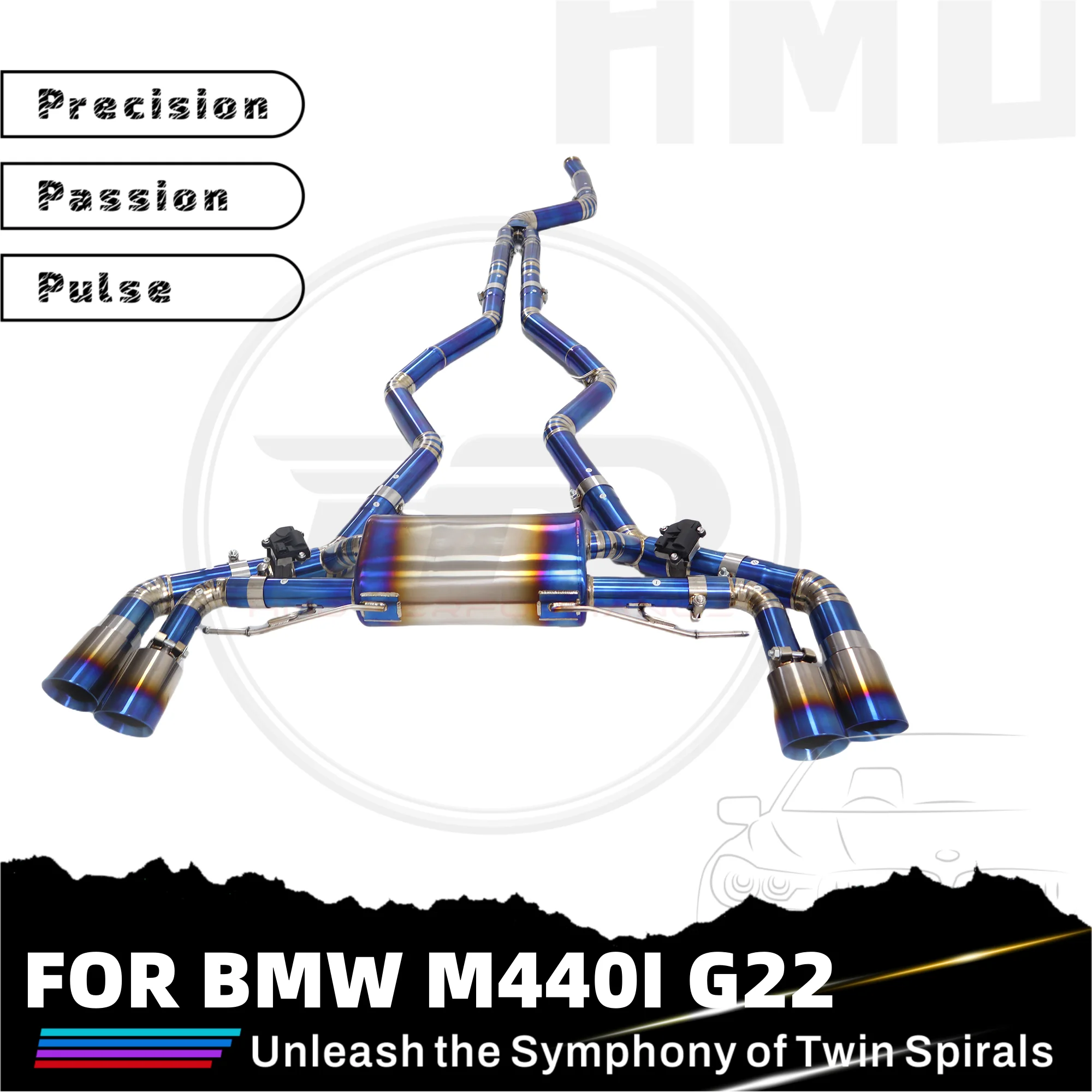 

HMD for BMW M340i M440i G20 G22 3.0T B58 Engine Muffler With Valve Titanium Exhaust System Performance Catback