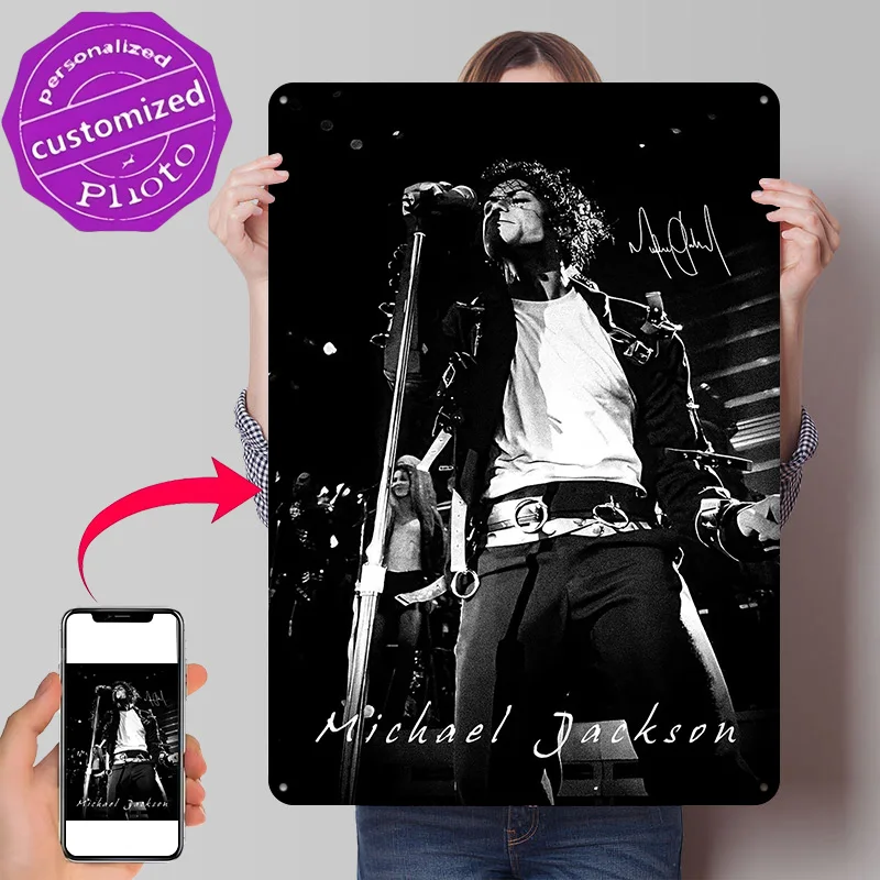 Michael Jackson Performing Live Metal Poster Perfect Gift for Fans Lovers Personalized Wall Art Metal Sign for Room Ornaments