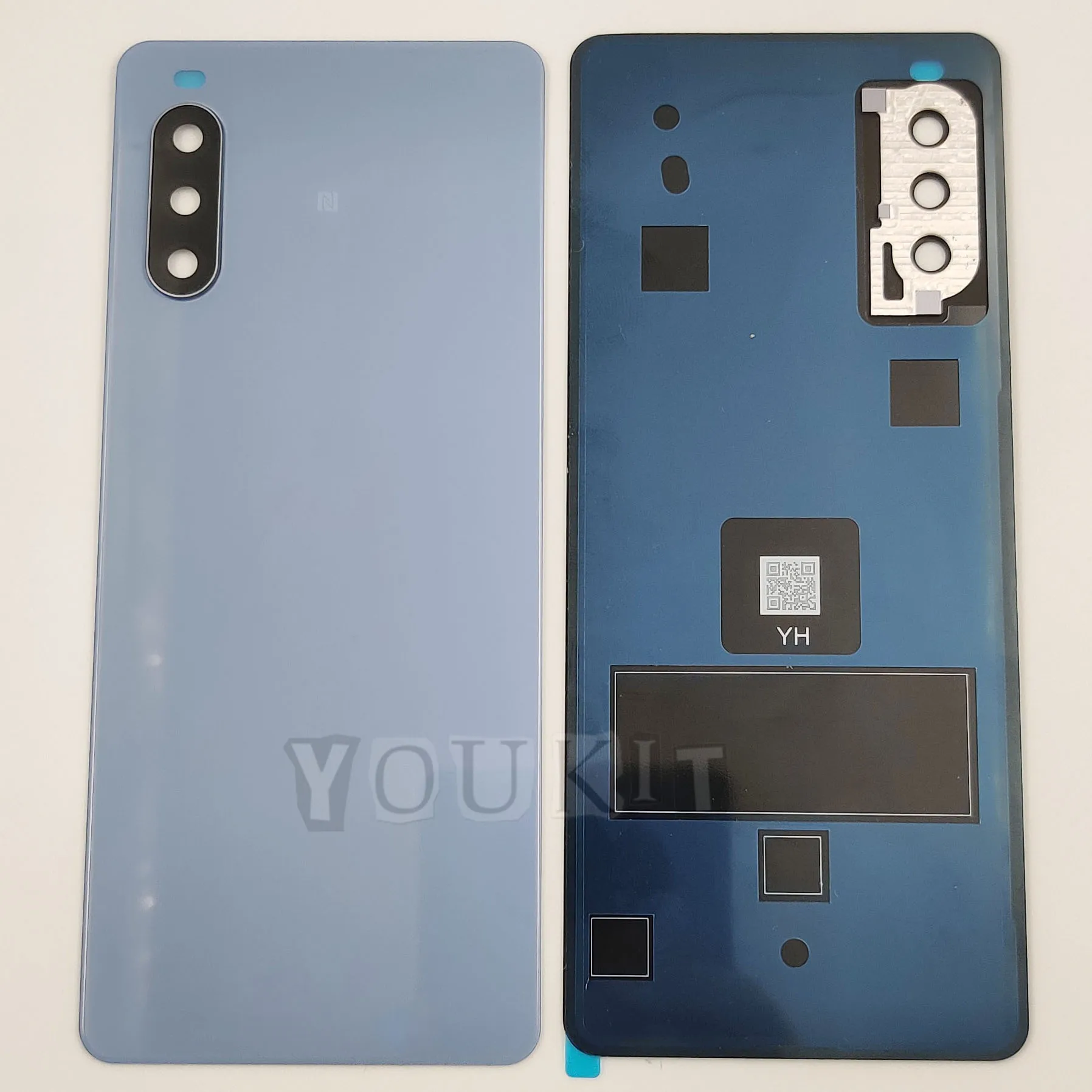 A+++ Gorilla Glass Back Lid Door For Sony Xperia 10 III Hard Battery Cover Rear Housing Shell Case With Camera Lens Adhesive