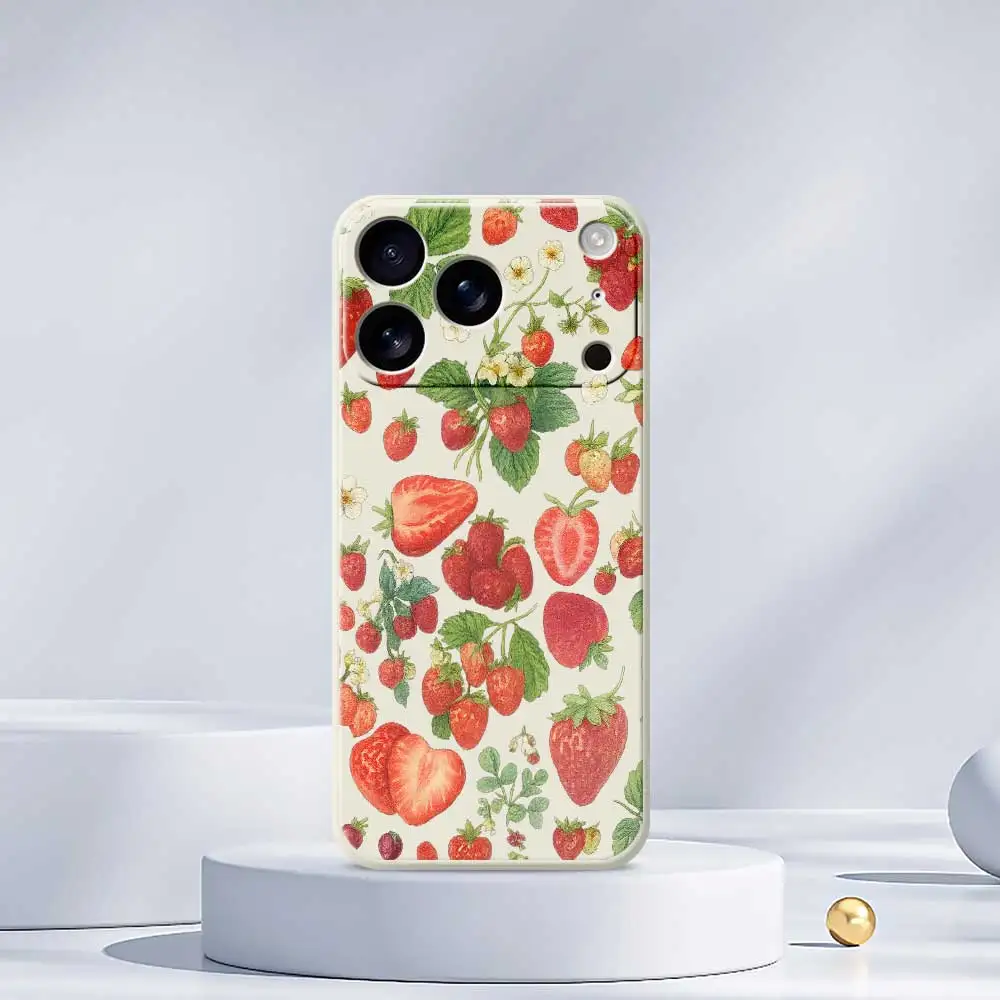 الفراولة نمط جراب هاتف آيفون 17 برو ماكس 17 الهواء 16 15 14 زائد 13 12 11 برو ماكس XS ماكس XR 7 8 زائد 16E غطاء سيليكون