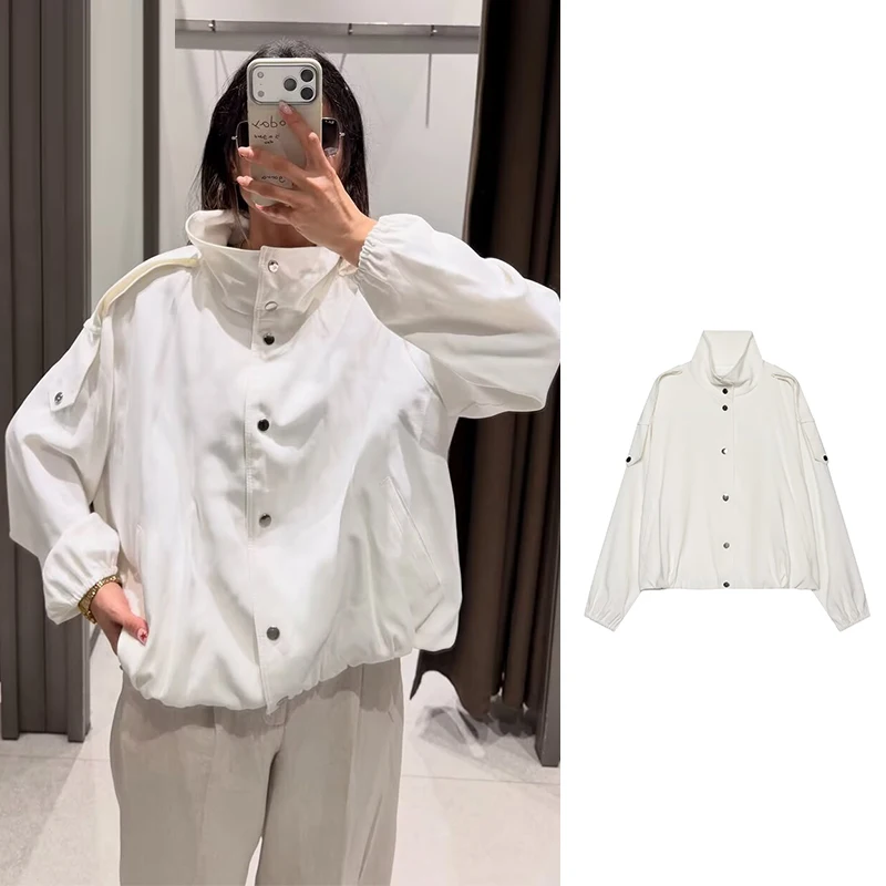 Women's Jackets Autumn 2026 New Fashion High Collar Elegant Loose Coats Women Chic Autumn Street Travel Warm Youth Jackets Coats