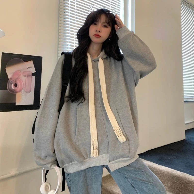 2026 New Oversize Hoodie Women Korean Trendy Light Weight Stylish Jacket