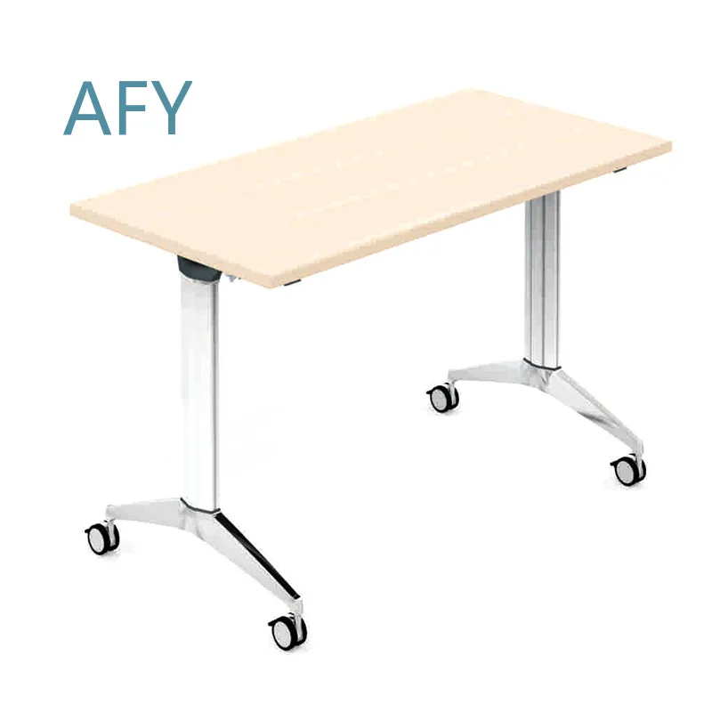Small Flip Up Mobile Desk for School Office Conference Meeting Computer Training with Wheels Modular Folding Table for Home