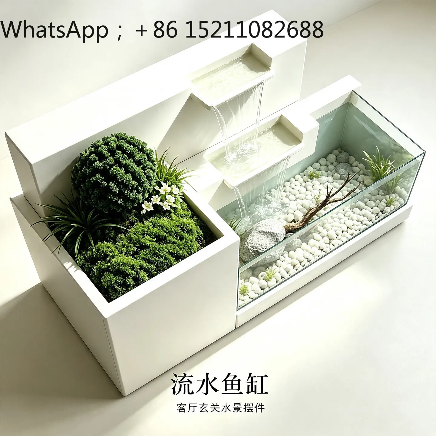 SCY flowing water landscape fish tank integrated ornament living room floor-to-ceiling water feature decoration