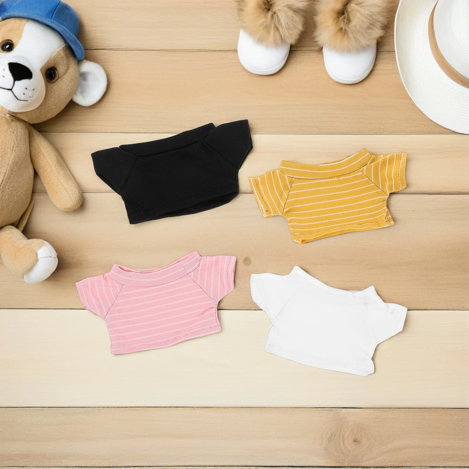 4 stuks beer kleding kleurrijke vervangbare T-shirt set voor 20 cm knuffels herbruikbare kleine kleding voor decoratie creatief spelen