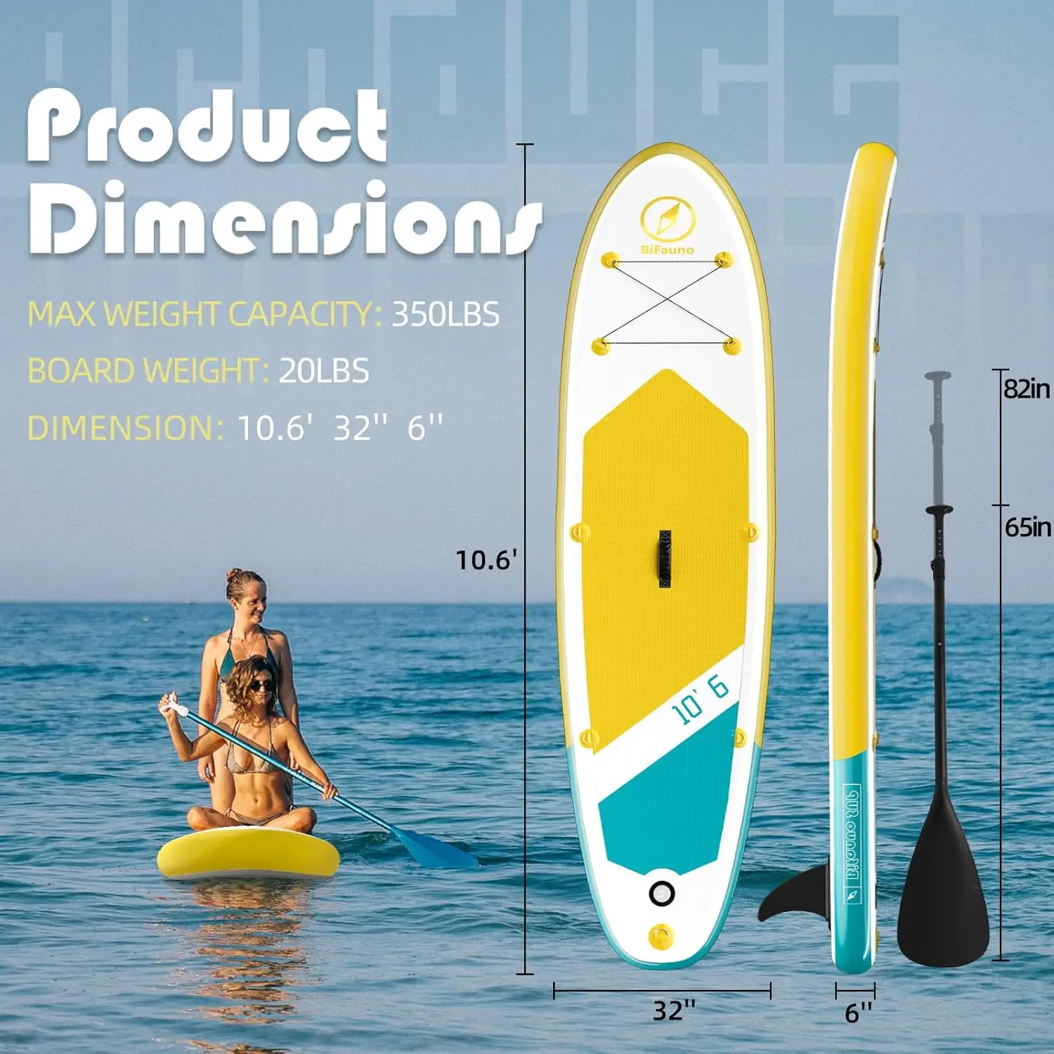 Stand Up Paddle Board with SUP Accessories & Backpack. Paddle Boards for Adults. Non-Slip Deck