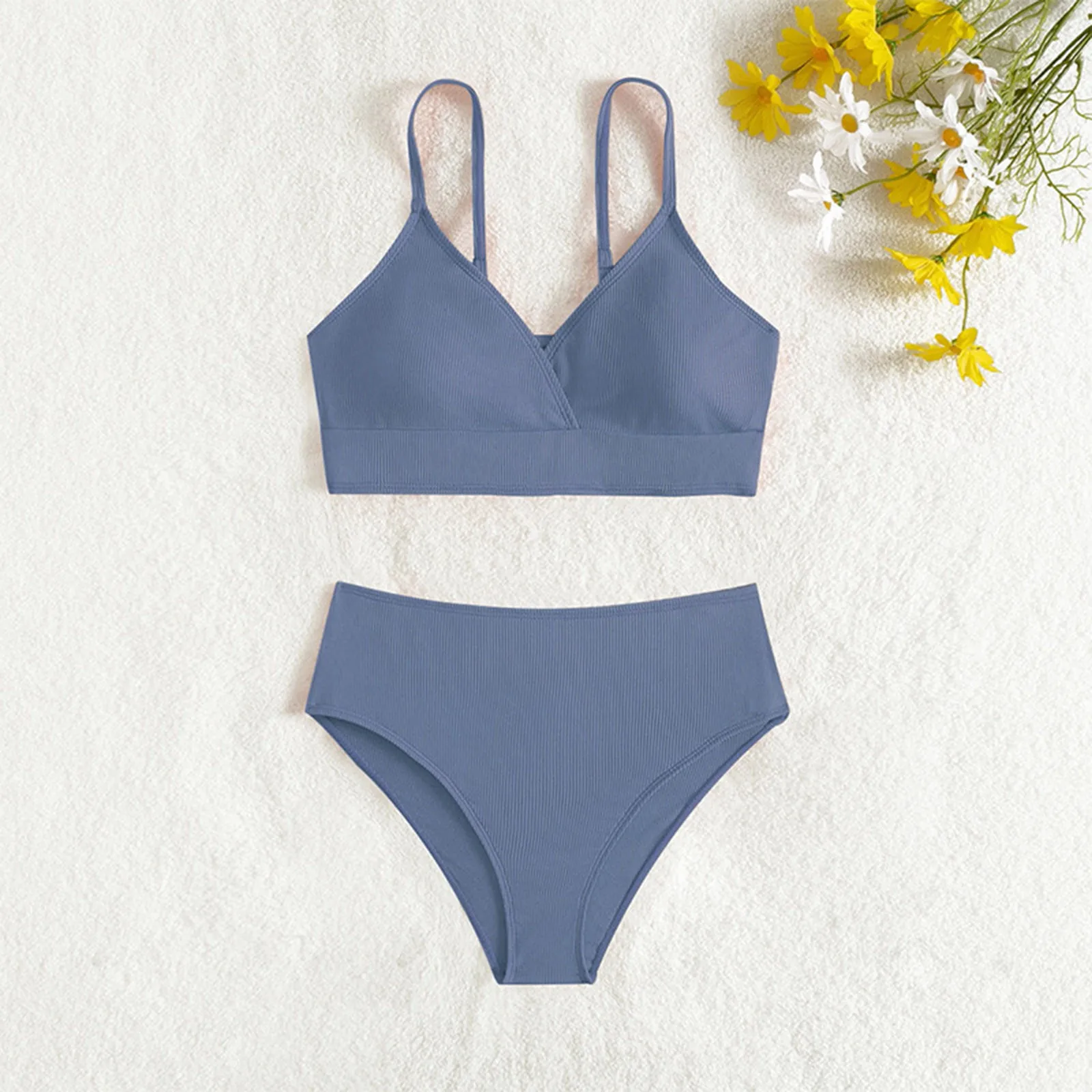 

2025 Toddler Girl 2 Piece Swimsuit 8-16 Year Sport Solid Color High Waist Bikini Set Summer Swimwear Bathing Suit Girls Swimsuit