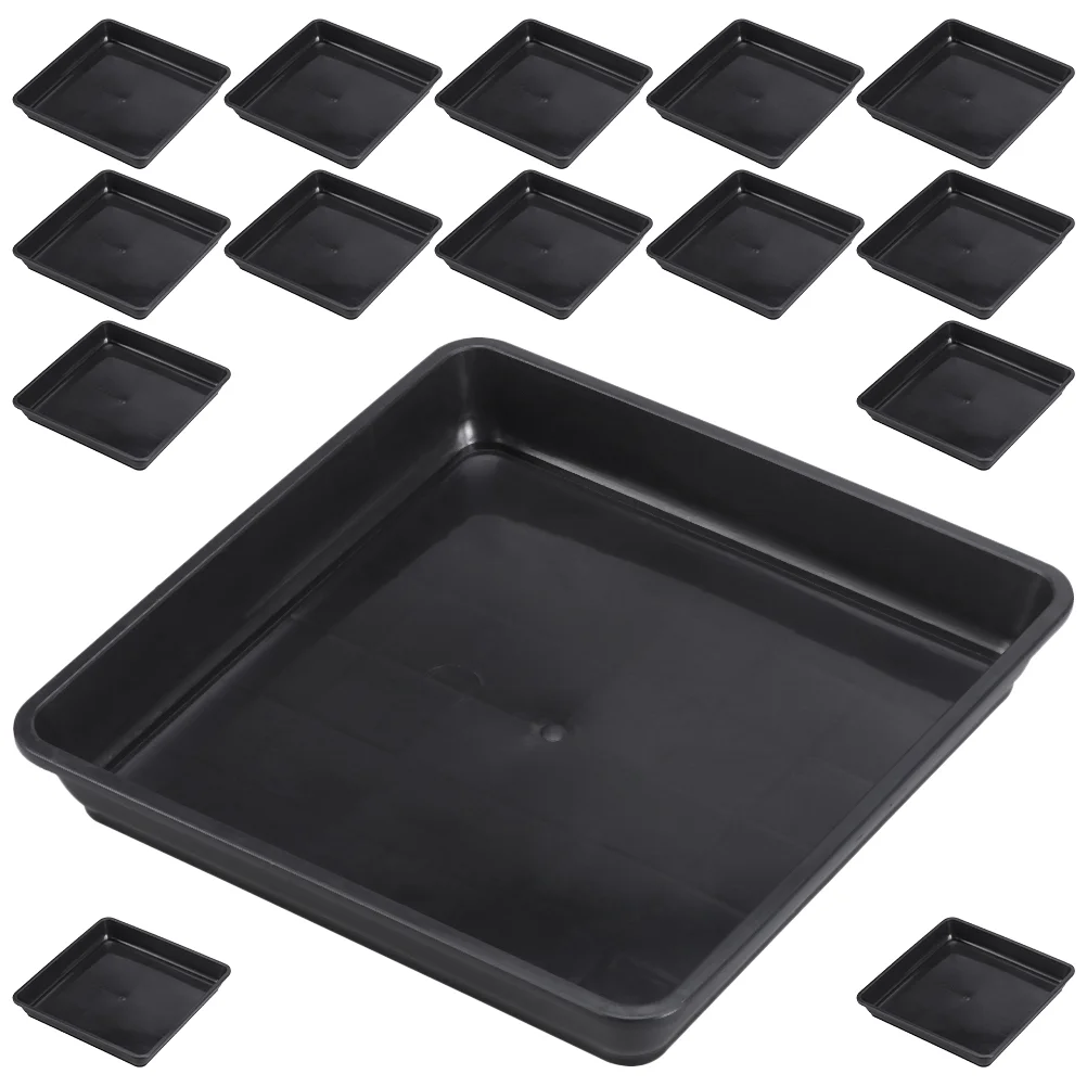 15 Pcs Accent Planter Tray Round Pot Saucers Water Trays for Plants Black Plastic