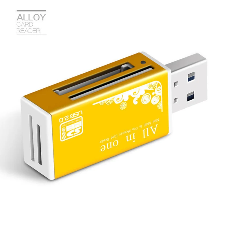 Legierungskartenleser 4 Ports USB2.0 für Micro SD TF M2 MS Pro Duo MMC SDHC DV Telefonkamera Speicherkartenadapter mit LED-Anzeige – Detail 8