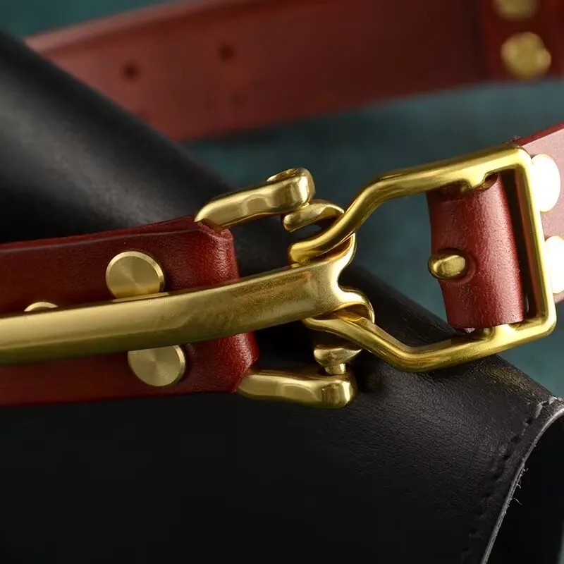 Ceinture en cuir de vachette véritable faite à la main pour homme, cuir de vachette supérieur, ceinture de document originale, design de luxe rétro, laiton, jeans pour homme, cowboy, 3.8cm