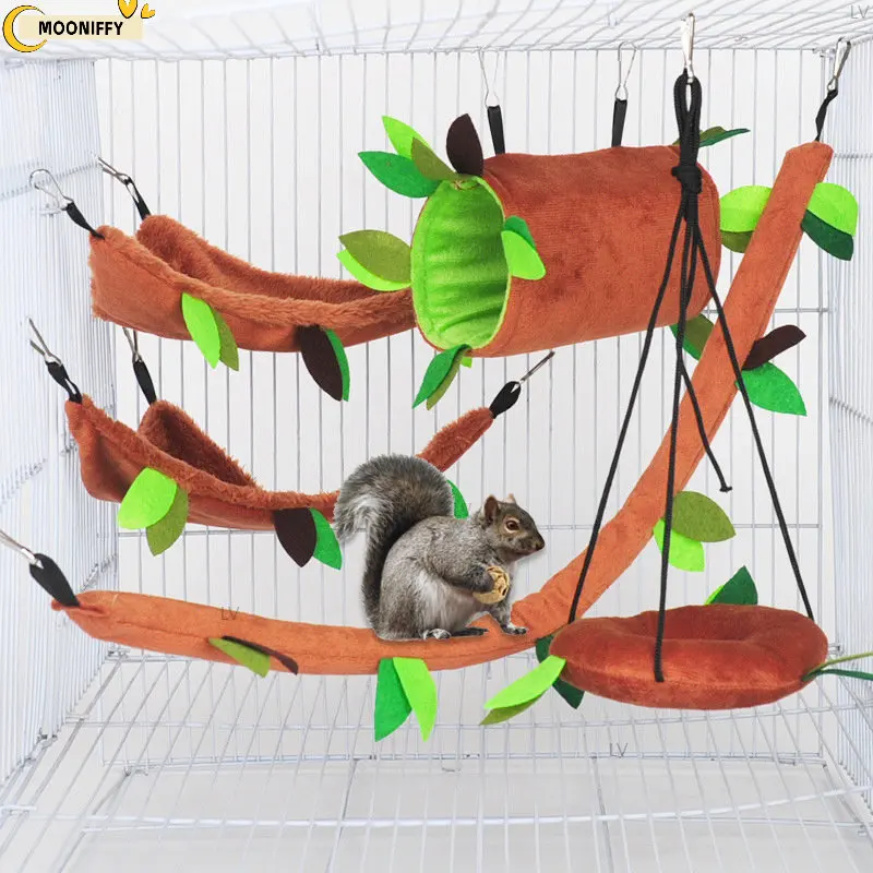 Soft Plush Hammock for Hamster Rats Rodent Small Animal Pet Toys Swing Forest Ropeway Cage Decoration Pets Accessories